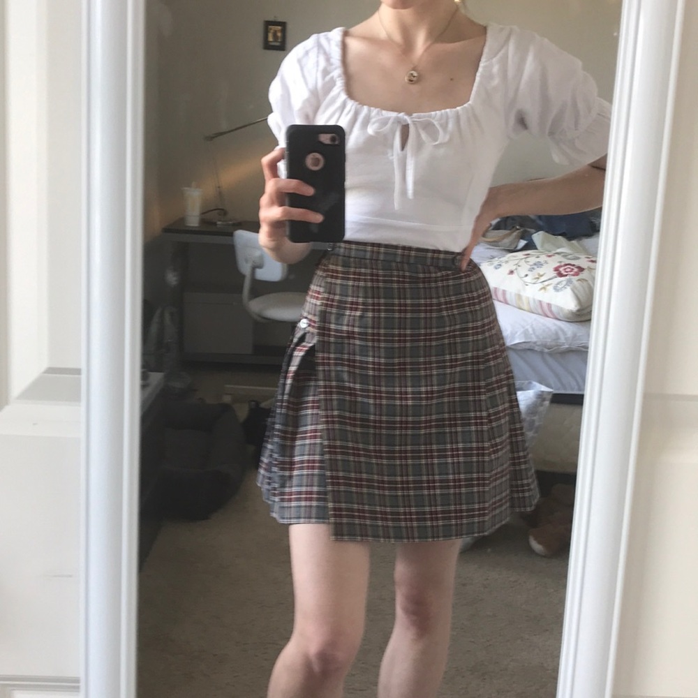 VINTAGE PLAID PLEATED SKIRT!!!